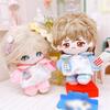 niannyyhouse 10cm-15cm Plush Doll Clothes T-Shirt Pants Colorblock School Suit Stuffed Doll Dressup (Pink) view 3
