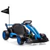 24V Electric Go Kart for Kids, Electric Drift Kart Outdoor Race Car, Ride on Toy Drifting Car with 2x200w Motors, 7.5 Mph Speed, Length Adjustment (Blue) view 1