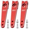 3Pack Vgoohobby 25T Servo Arm Horn Aluminum 25 Teeth Steering Arms Compatible with Futaba Hitec Savox Power HD Servo Motors Fit RC Crawler Car Airplane Plane Boat (1.5inch,Red) view 1