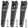 3Pack Vgoohobby 25T Servo Arm Horn Aluminum 25 Teeth Steering Arms Compatible with Futaba Hitec Savox Power HD Servo Motors Fit RC Crawler Car Airplane Plane Boat (1.5inch,Black) view 1