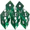Authentic Las Vegas Casino Dice Craps Stick Sets with Matching Serial Numbers 5-Dice ... Plus Storage Pouch - The D (Green Polished) view 2