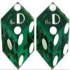 Authentic Las Vegas Casino Dice Craps Stick Sets with Matching Serial Numbers 5-Dice ... Plus Storage Pouch - The D (Green Polished) view 3