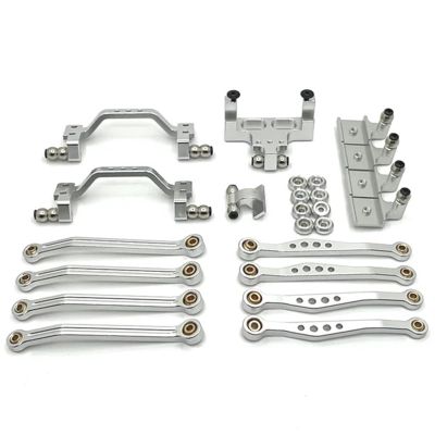 DAIHAOUU Used for WPL 1/16 C64 RC Car Parts Metal Upgrade Pedal Rod Suspension Frame Rudder Base Rod Seat(Silver)