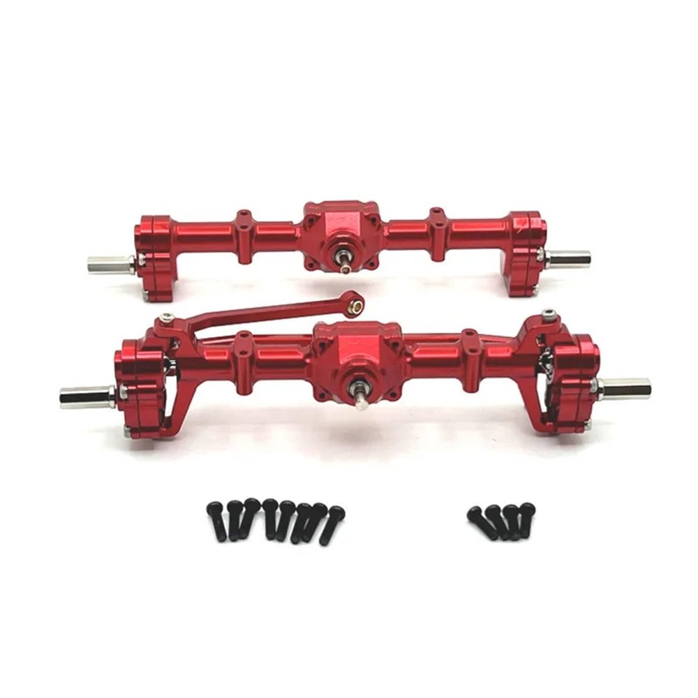DAIHAOUU Used for MN Model 1/12 MN82 LC79 MN78 D90 D91 D96 New99S RC Car Parts Metal Upgraded Front and Rear Door Bridges(Red)