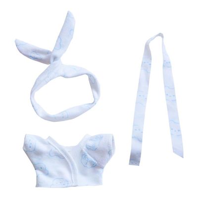niannyyhouse 10cm-15cm 20cm Plush Doll Clothes Headband Pajamas Belt Yukata Outfit Stuffed Toy Dressup (Blue, 10cm-15cm)