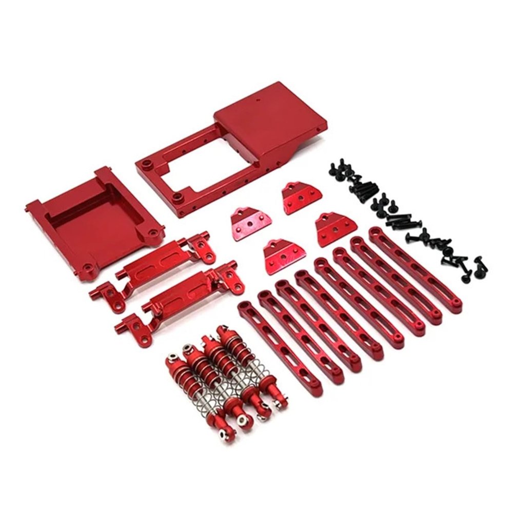 DAIHAOUU Used for MN Model 1/12 MN168 MN78 RC Car Parts Metal Upgrade Vulnerability Kit(Red)