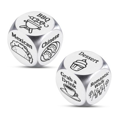2PCS What to Eat Food Decision Dice, Valentine Day Gifts for Boyfriend Husband, Date Night Dinner Dice Gifts, Bridesmaid Proposal Gifts, Date Night Dinner Dice Gifts, Anniversary Giifts for Him Her