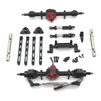 DAIHAOUU for MN Model 1/12 MN82 LC79 MN78 RC Car Parts Metal Upgrade Front and Rear Assembly Kit(Black)