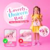 ULOVEME Kids Real Makeup Kit for Little Girls - Real, Non Toxic, Washable Make Up Toy - Umicorn Toys Gift for 3 4 5 6 7 8 9 10 12 Years Old Girls Birthday (Fluffy Plush Unicorn Handbag) view 2