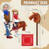 Poen 4 Pack Light Brown Horse Stick with Sound Red and Blue Bandana Set 27.6'' Toys Stick Horse Western Cowboy Bandana with Neighing Sound for Boys Girls Fun Pretend Games(Dark Brown) view 2