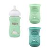 2 Pack Silicone Sleeves Compatible with Philips Avent Glass Baby Bottles 8 oz, to Prevent The Baby Bottles from Breaking, BPA-Free (Green+Light Green) view 1