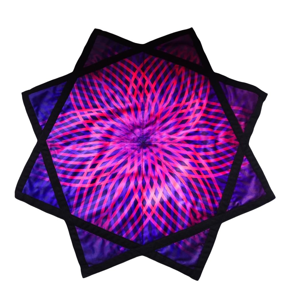 BVCY Flow Star Beginners Spinning Cloth Easy to Rotate Sided Print Juggling and Skill Toy Fingertip Rotating Flow Toy Dapo Star (Style-5)