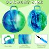 Lewtemi Hopper Ball for Adults, 31Inch Bouncing Ball Hippity with Handle Rubber Hop, Jumping Hopping Exercise with Air Pump for Outdoors Sports Exercise (Blue Green Cloud) view 2