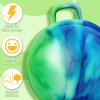 Lewtemi Hopper Ball for Adults, 31Inch Bouncing Ball Hippity with Handle Rubber Hop, Jumping Hopping Exercise with Air Pump for Outdoors Sports Exercise (Blue Green Cloud) view 4