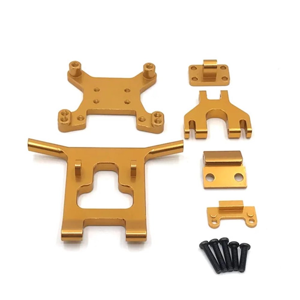 DAIHAOUU Metal Upgrade Front Bumper Shock Bracket for WLtoys 144010 144001 144002 124016 124017 124018 124019 RC Car Parts(Yellow)