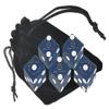 Authentic Lake Tahoe Reno Nevada Non-Vegas Casino Table-Played Craps Dice Set with Pouch, Full Stick of 5 Matching Serial Numbers (Henderson Green Valley Ranch - Blue Frosted) view 1