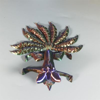 3D Printing Nine-Tailed Fox Toy Ornament Halloween Fox Animal Full-Body Joints Movable Ornament Gift for Friends Quirky Gift (Green Purple Copper)