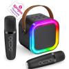 Mini Karaoke Machine for Kids, 2026 TOP Toys Birthday Gifts Ideas for Girls Ages 4, 5, 6, 7, 8, 9, 10, 12+ Years Old, Portable MP3 Player with 2 Wireless Mics for Family Home Party view 1