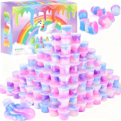 118 Pack Galaxy Slime Kit, Non Sticky & Wet Slime for Stress Anxiety Relief, Bulk Unicorn Slime Party Favors, Birthday Gifts, Classroom Rewards, Goodie Bag Stuffers for Kids
