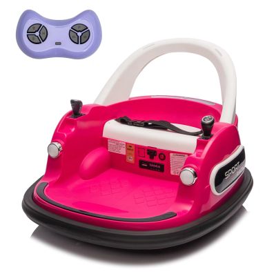 12V Electric Bumper Car for Toddlers Kids Ride on Toys, 360 Degree Spin Riding Bumping Car with Remote Control, Music, LED Light, Baby Bumper Car Gift for Boys & Girls