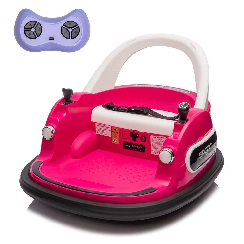 12V Electric Bumper Car for Toddlers Kids Ride on Toys, 360 Degree Spin Riding Bumping Car with Remote Control, Music, LED Light, Baby Bumper Car Gift for Boys & Girls