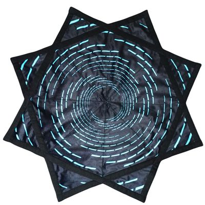 BVCY Flowstar Beginners Flow Star Easy Spinning Cloth to Rotate Sided Print Fingertip Rotating Flow Toy Dapo Star Blue Vortex Maze (R01-style7)