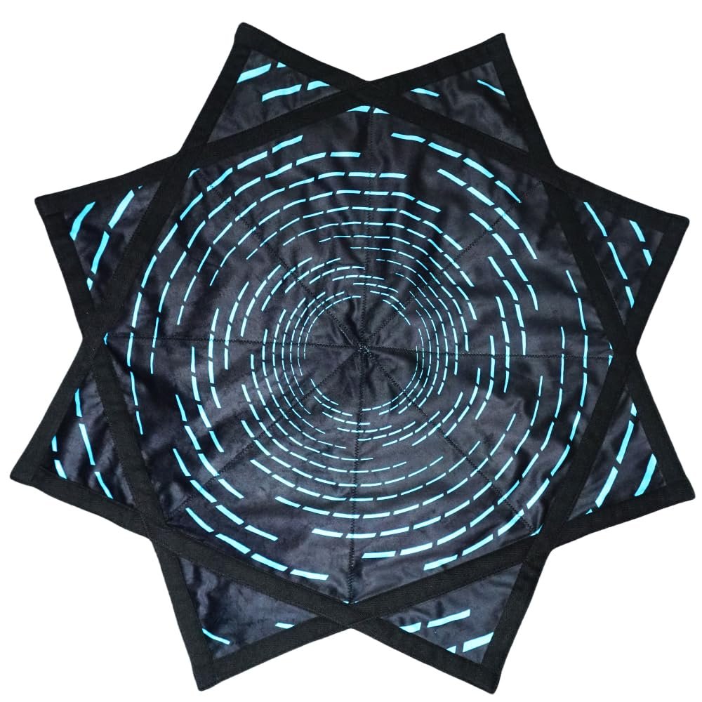 BVCY Flowstar Beginners Flow Star Easy Spinning Cloth to Rotate Sided Print Fingertip Rotating Flow Toy Dapo Star Blue Vortex Maze (R01-style7)