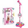 for Kids, Adjustable Kids Microphone with Stand, Wired Interactive Educational Lights Flashing Microphone for Kids Birthday Gifts, Red view 1