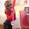 for Kids, Adjustable Kids Microphone with Stand, Wired Interactive Educational Lights Flashing Microphone for Kids Birthday Gifts, Red view 4