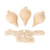 Vaveren 3X Wooden Trompos Wood Carved Tops Wooden Top Unpainted Wood Blank Tops Sturdy Point for Adults Toddlers Games view 1
