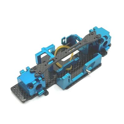 DAIHAOUU Used for WLtoys 1/28 284131 k979 k989 k999 RC Car Parts Metal Upgrade Modified Gearbox Chassis Parts Wheelbase 98mm 102mm(Sky Blue)