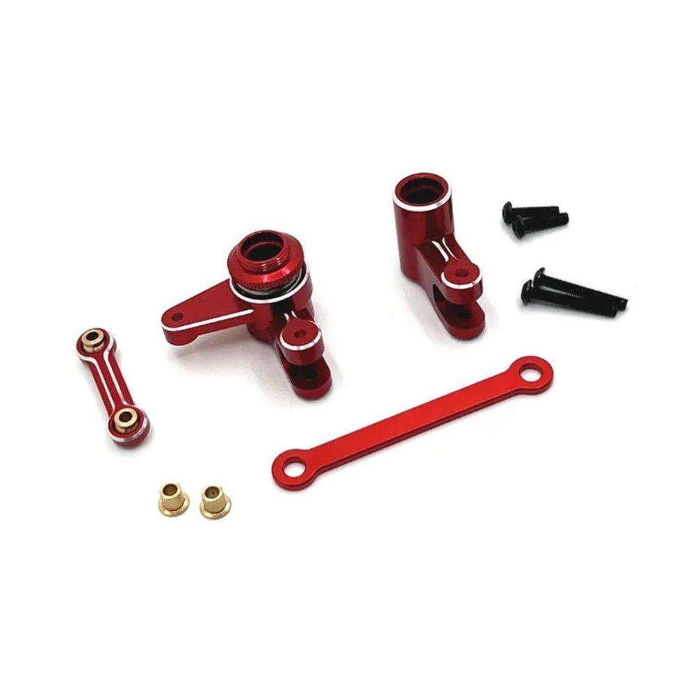 DAIHAOUU Metal Upgraded Steering Components Steering Rod for MJX 1/10 10208 Monster RC Car Parts(Red)