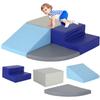 4 PCS Baby Foam Climbing Blocks for Toddlers, Foam Play Gym Baby Climbing Blocks Climbing Toys for Toddlers 1-3 Inside, Foam Play Set for Children Development & Indoor Active Play (Blue, Grey) view 1