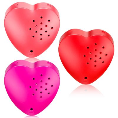 Copkim 3 Pcs 20 Seconds Valentine's Voice Recorder for Stuffed Animal Heart Shape Sound Recorder Push Button Recordable Device Sound Module for Gift Recording Voice Message(Red, Rose Red, Pink)