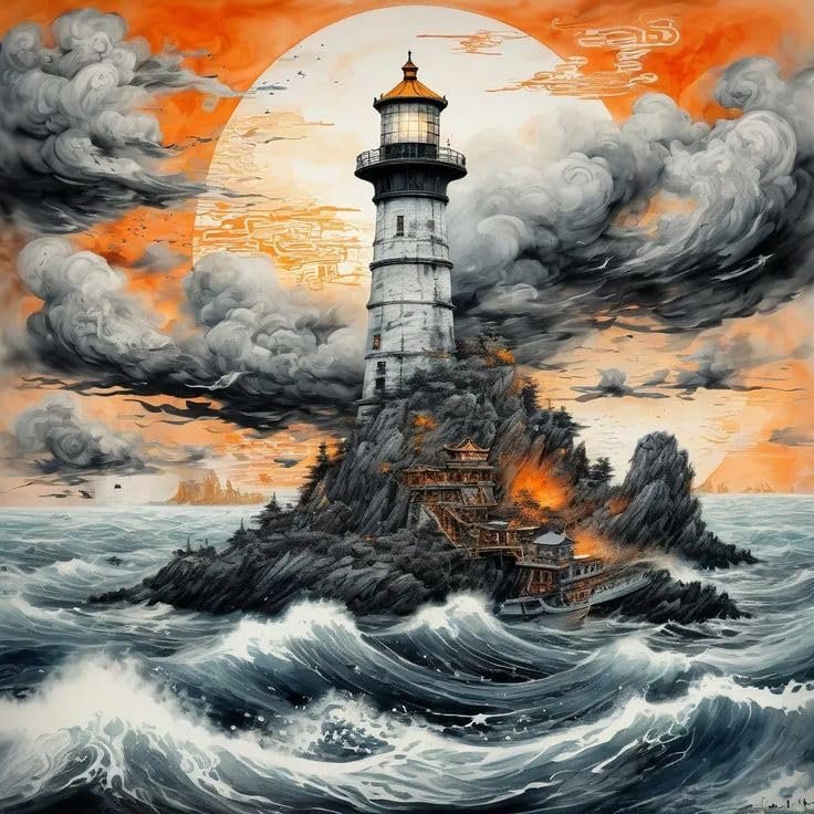 1000pcs Puzzles for Adults,Beginners Relaxation Puzzles Gifts,Lighthouse in A Storm,Jigsaw Puzzles Set to Exercise Dexterity,Bathroom Decor,Room Decor