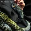 3D Printed Snake 3D Printed Viper 3D Printing Animals Snake Pet Movable Joint,3D Printed Snake Toys,Home Office Executive Desk Decor,Home Office Executive Desk Decor (Silk Gold, 23.6in) view 2