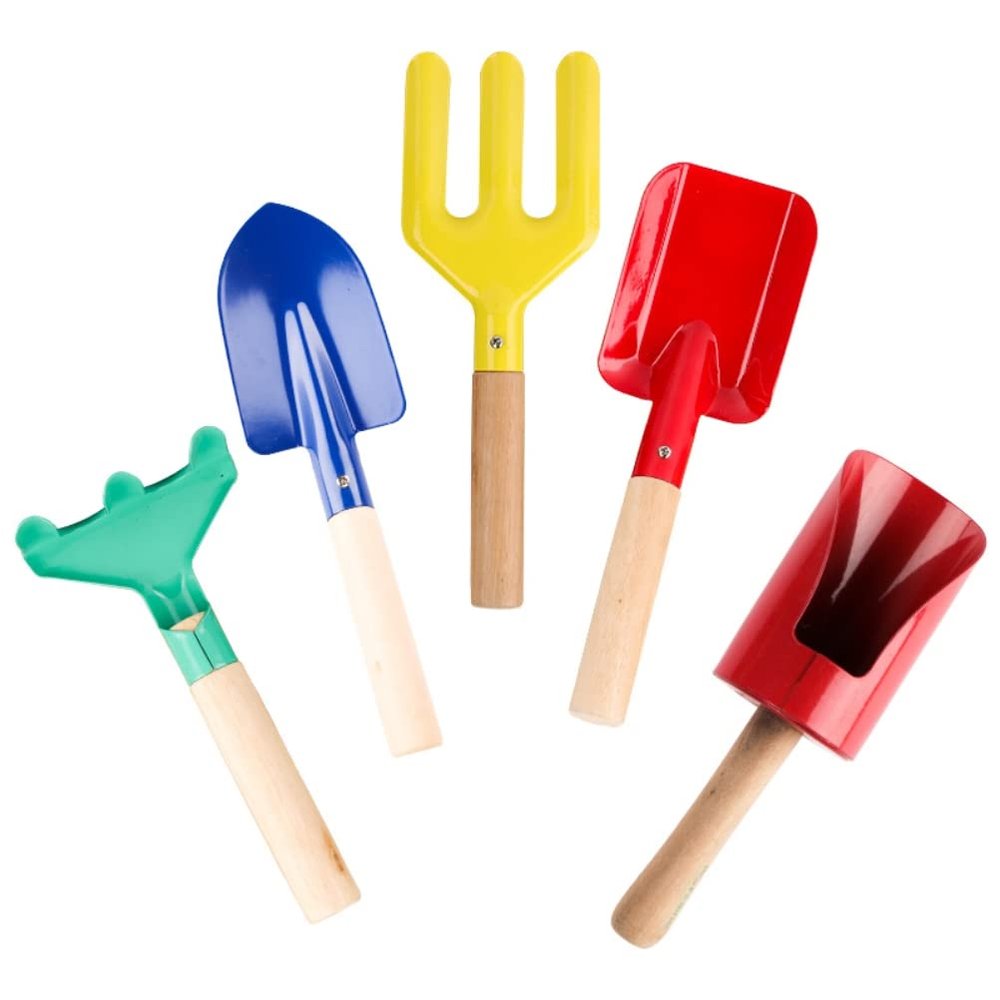 shenruifa Kids Gardening Tool Set, 5 Pcs Kid Mini Gardening Tool Set Outdoor Plants DIY Tools Garden Planting Tool Kit for Children (Yellow)