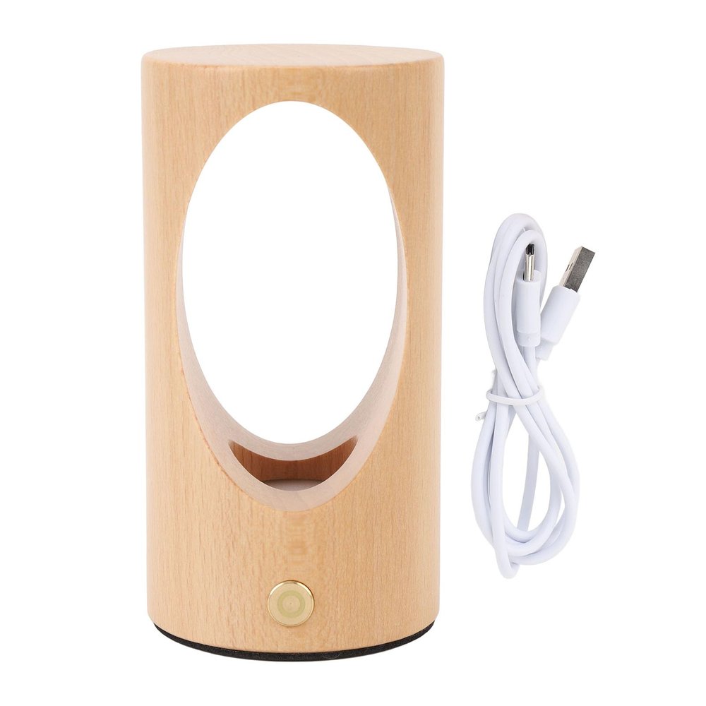 Jeanoko 1PCS Baby Night Light with Dimming Function, Rechargeable Wooden Table Lamp for Nursery Bedroom