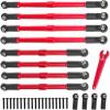 8pcs Metal Push Rod Toe Links Turnbuckle 5319X 5338R Upgrades Part for 1/10 E-Revo 2.0 Revo Summit RC Car (Red) view 1