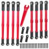 8pcs Metal Push Rod Toe Links Turnbuckle 5319X 5338R Upgrades Part for 1/10 E-Revo 2.0 Revo Summit RC Car (Red) view 2