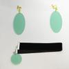 JCvCX Momo Ayase Cosplay Ear Clips Green Circular Earrings Choker Cloth Necklace Adult Unisex for Party Halloween Cosplay Comic Convetion view 3