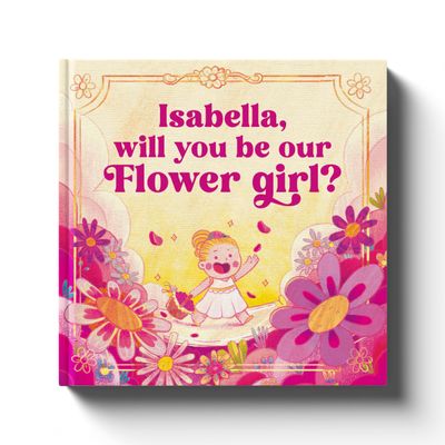 Flower Girl Proposal Gift - Will You by My Flower Girl - Pink Personalized Children's Book