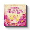 Flower Girl Proposal Gift - Will You by My Flower Girl - Pink Personalized Children's Book view 1