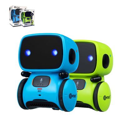 Contixo R1 Robot Toys for Kids 2 Pack Bundle - Smart Robot for Kids Voice Control Talking Dancing Learning Educational Toy for Boys Girls Toddlers Age 3-12 Years Old Birthday Gifts - Blue, Green