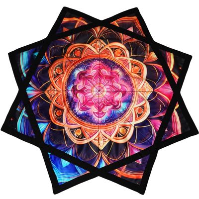 BVCY Flow Star Beginners Spinning Cloth Easy to Rotate Sided Print Double Stitched Flow Toy Dapo Star Mandala Meditation (Style-15)