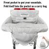 2-in-1 Shopping Cart and High Chair Cover for Baby, Padded Cover, Fold'n Roll Style, Portable with Carry Bag (Gray Chevron) view 4