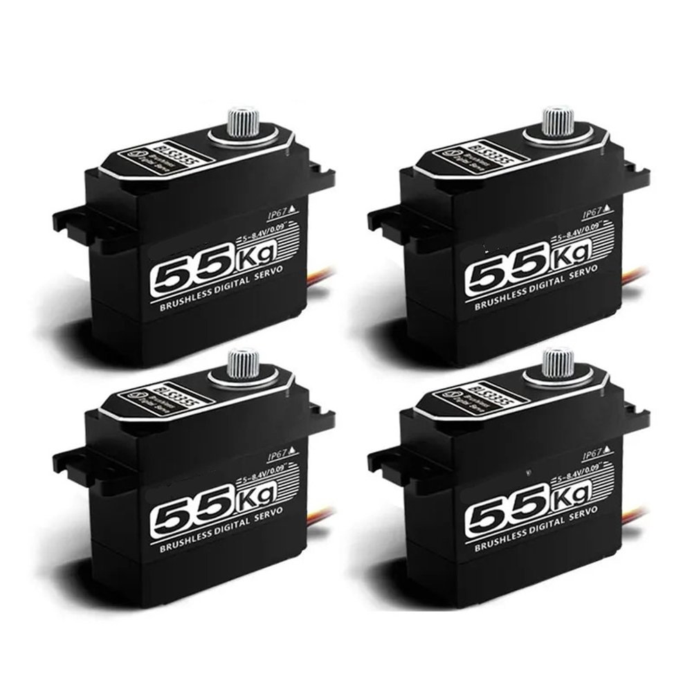 4X Brushless Servo 25Kg 35Kg 55Kg High Speed Full Metal Shell Digital Servo Servo For 1/8 1/10 Scale RC Cars(4xBLS3335-270 degree)