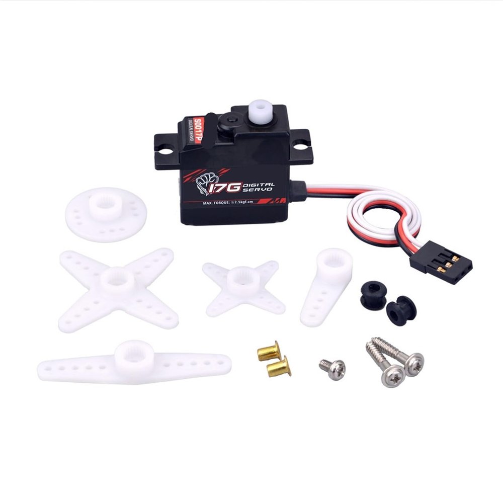 17g Digital RC Car Servo Plastic Metal Gear 4.8V ~ 6V DC Motor 1Pcs(17g Plastic Gear)