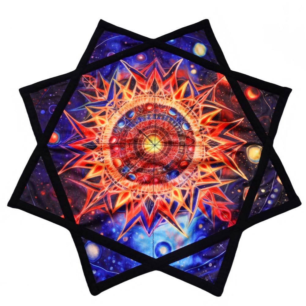 BVCY Flowstar Beginners Flow Star Spinning Cloth Easy to Rotate Sided Print Double Stitched Flow Toy Dapo Star Meditation (Style-18)