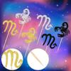 24 PCS Scorpio Cupcake Toppers Glitter 12 Constellation Scorpio Cupcake Picks October November Birthday Cupcake Decorations for Horoscope Astrology Birthday Party Cake Decorations view 3